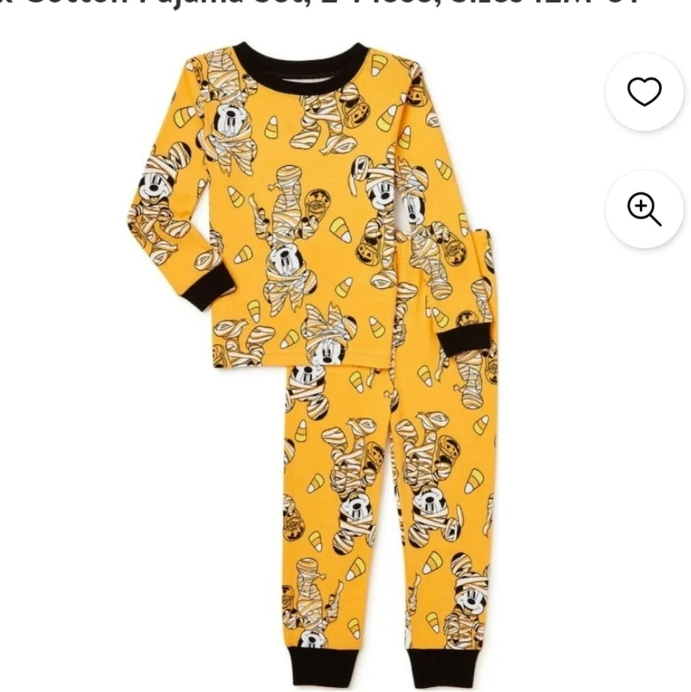 Disney Mickey and Minnie mouse unisex Halloween 2 piece pajamas size 12 months